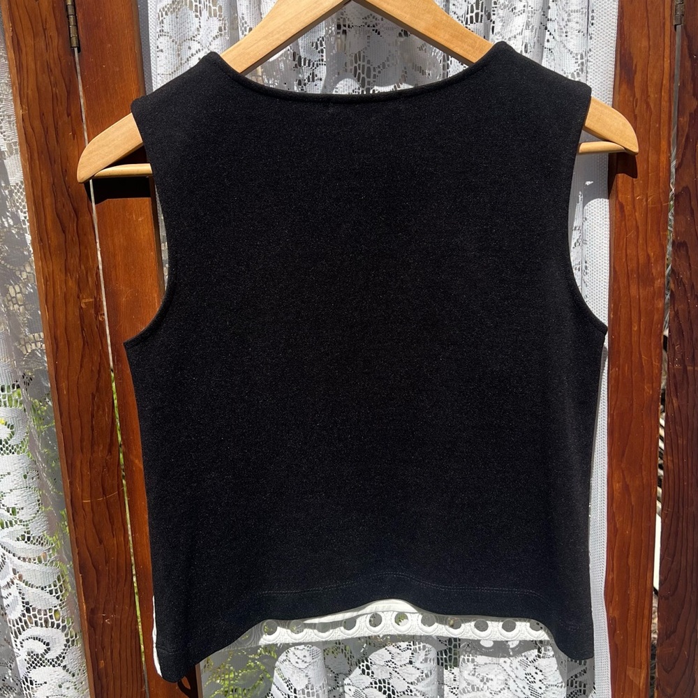 Bailey 44 Sleeveless Top Cutout Eyelet Circles Off White Black Small - Picture 2 of 8